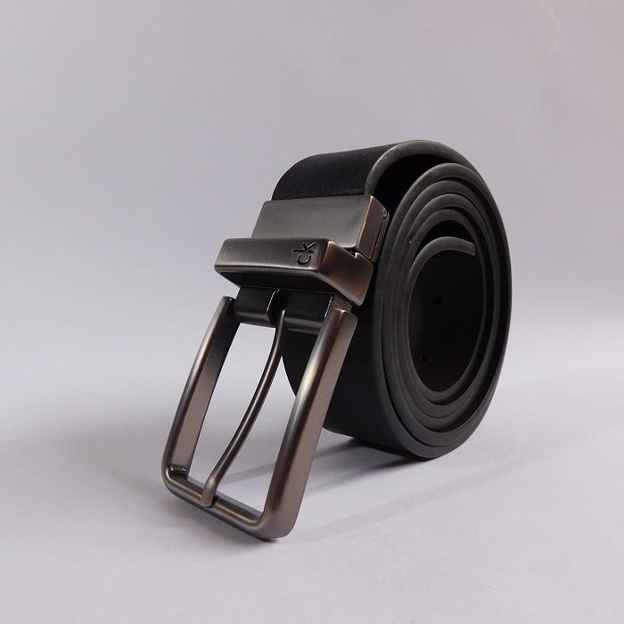Ikat Pinggang Pria Belt Sabuk Gesper Metal Buckle Kulit CK004 - Hitam