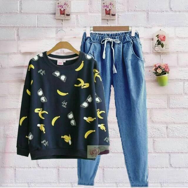 Damai fashion - setelan KACAMATA pisang - konveksi tanah abang