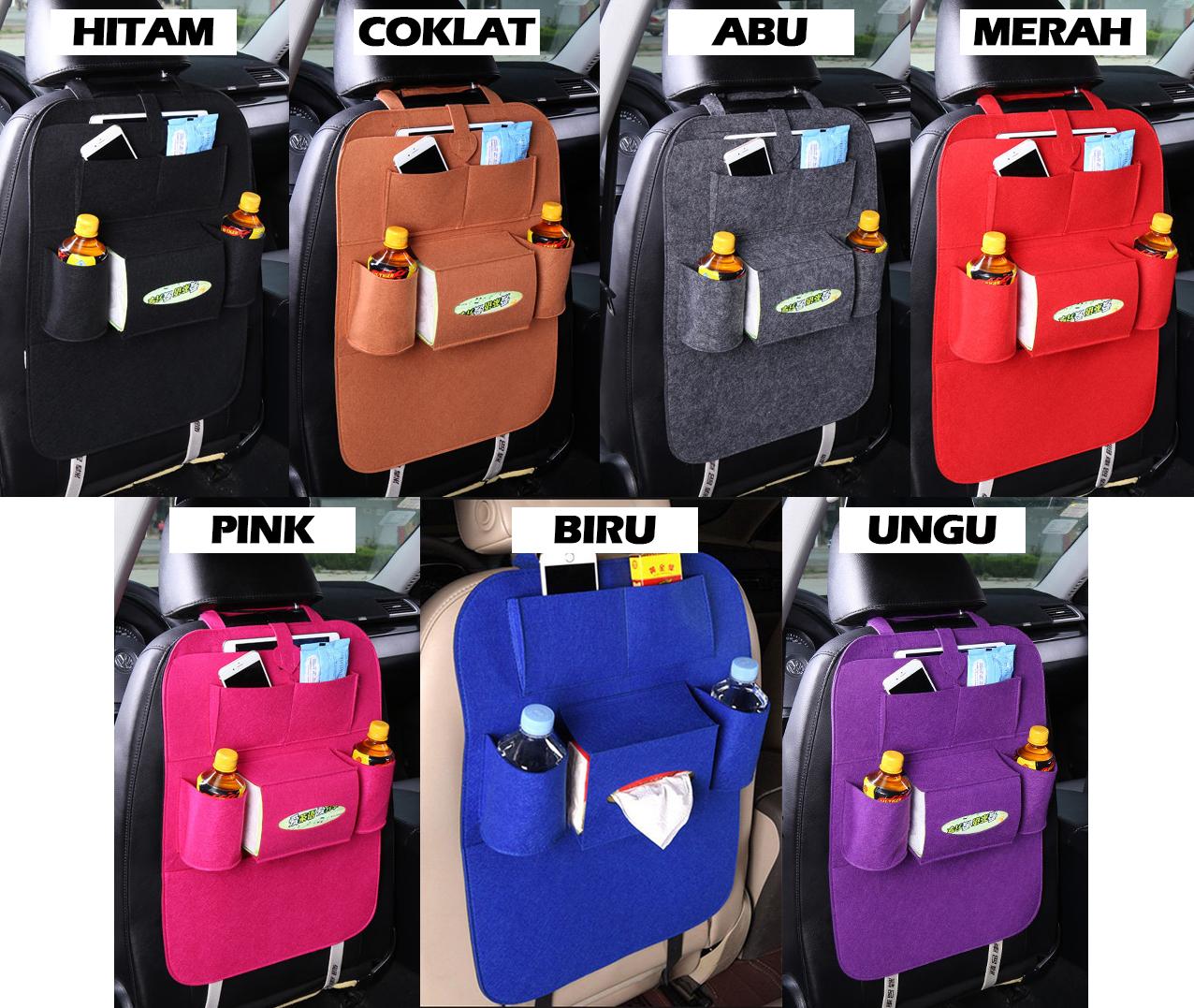 Tas Barang Mobil warna HITAM / rak barang mobil / Tempat Barang Mobil universal / tas organizer barang mobil / Tempat menyimpan barang bahan bludru hitam