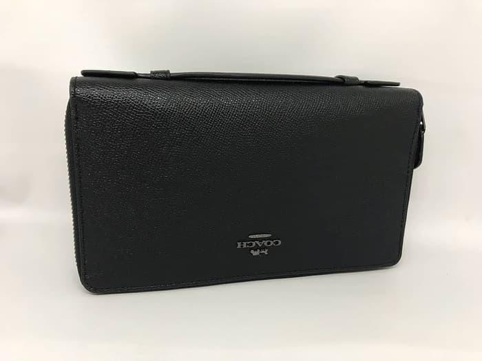 Tas Dompet Cowok Coach Original Men Clutch Organizer Crossgrain Black