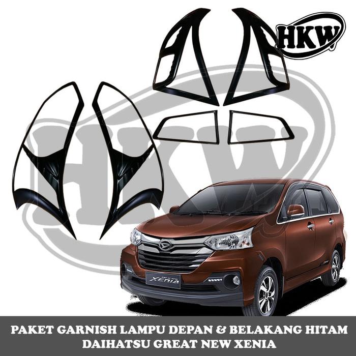 Paket Garnish Lampu Depan Dan Belakang Hitam Mobil Great New Xenia