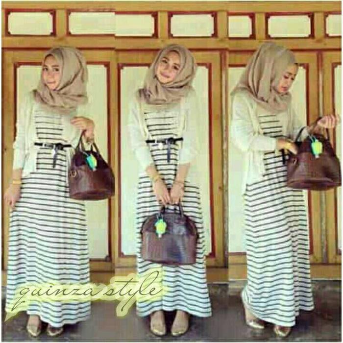 Hijab Zaskia Stripe 4In1