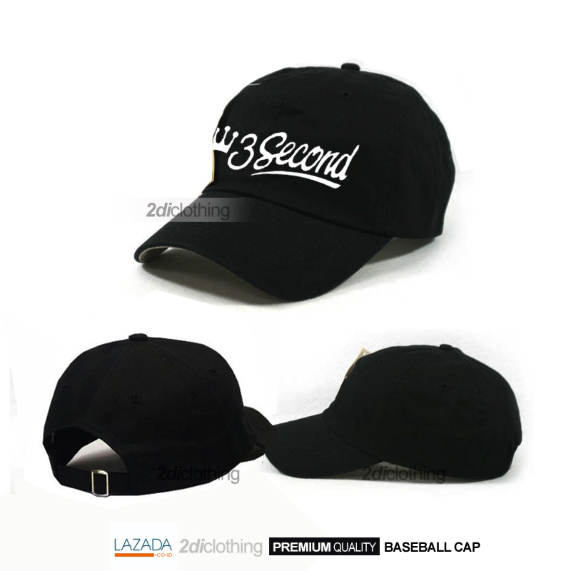 Topi baseball cap 3second black premium