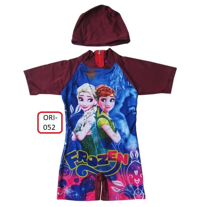 Baju Renang Bayi Karakter Frozen Warna Marun - 052