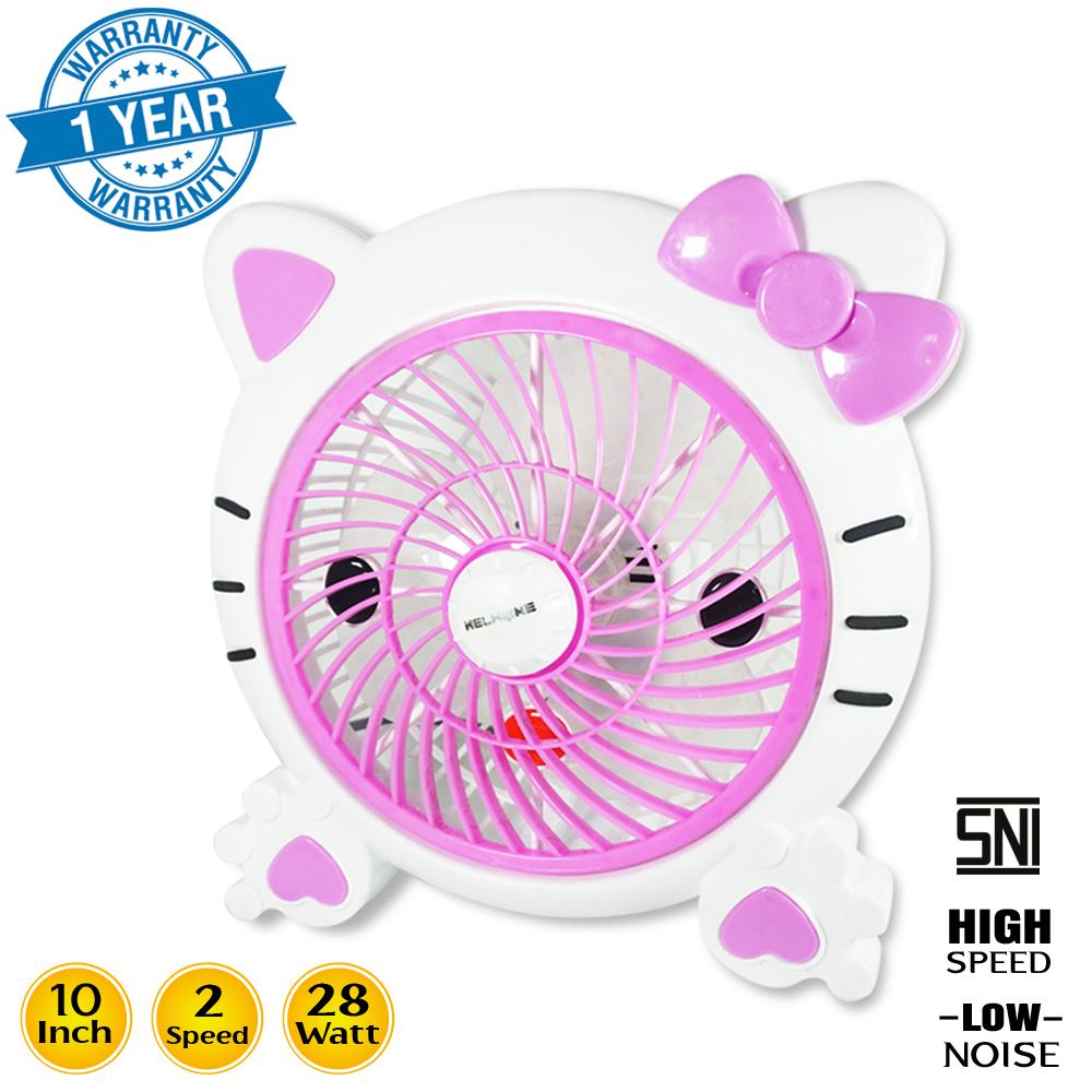 WelHome Kipas Angin Meja Desk Fan Mini Karakter Hello Kitty Box Fan 10 in WH-170HX 2 Speed Kecepatan