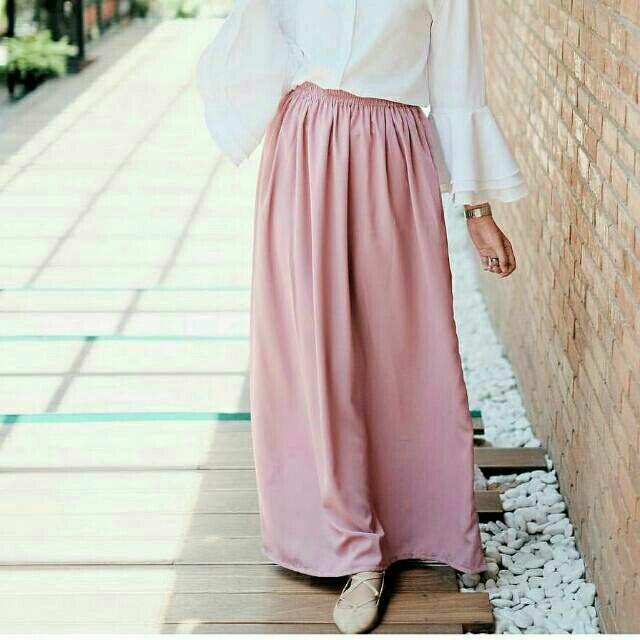 Termurah Rok wolfis panjang premium | candi skirt | wolpeach | murah | wanita | pakaian