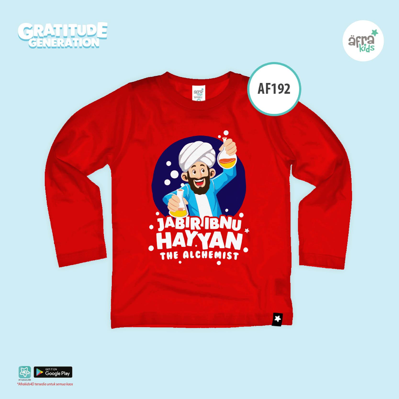 Aria Baju Kaos Anak Afrakids Seri Ilmuwan / Baju Kaos Anak Cowok / Baju Kaos Lengan Panjang Laki - Laki / AF192 - Merah