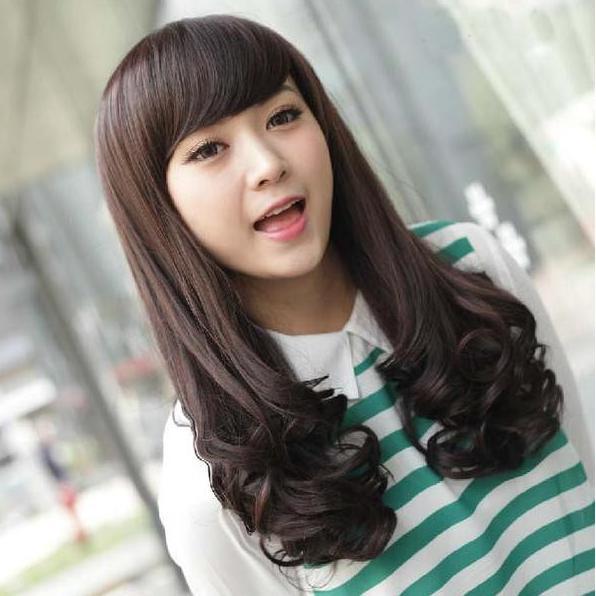 R936 WIG LONG CURLY PANJANG KERITING GANTUNG PONI SAMPING HITAM COKLAT - COSME18