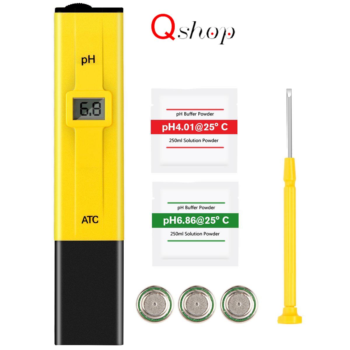 【Pocket Size】SLGOL Portable Digital PH Meter Tester, LCD Pen Monitor Tester untuk Rumah Tangga Air Minum, Kolam Renang, Akuarium, Hidroponik, Pengukuran PH untuk 0-14.0 PH, ± 0.1 Akurasi, 0.1 Resolusi-Intl