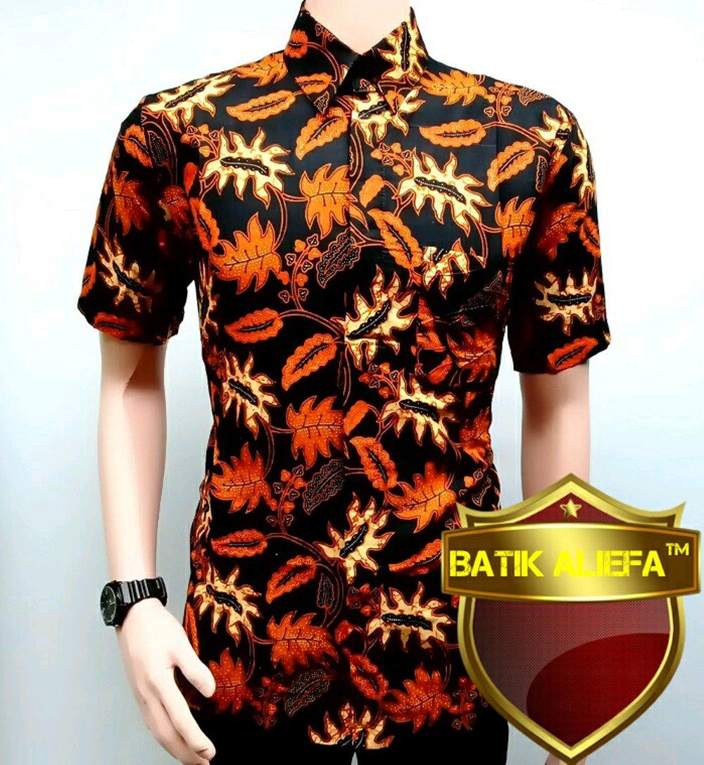 Kemeja Hem Baju Batik Soga Hitam Terbaru Trand Fashion Indonesia di lapak Batik Aliefa Pekalongan aliefa99