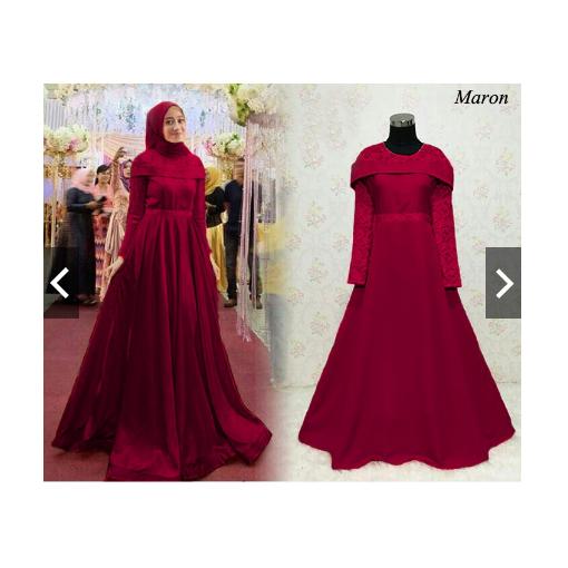 IndonesiaHeritage Gamis Pesta brukat Sabrina + Hijab Pashmina - Gaun pesta party dress Sabrina (Real Pic) - Gamis Pesta Premium Mewah Elegan wisuda Remaja Hijaber Jilbab - Gamis pesta Modern Jumbo kekinian trendy - Kebaya Modern Brukat Brokat ihsabrina