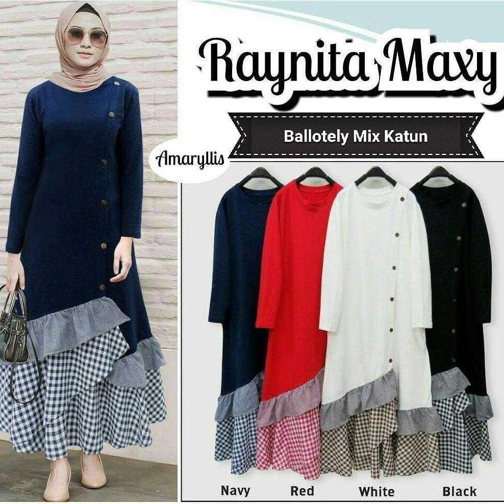 Ranita Maxy Gamis Hijab Murah Wanita / Maxy Harga Grosir Dress Pakaian Online Termurah/ Best Seller Red