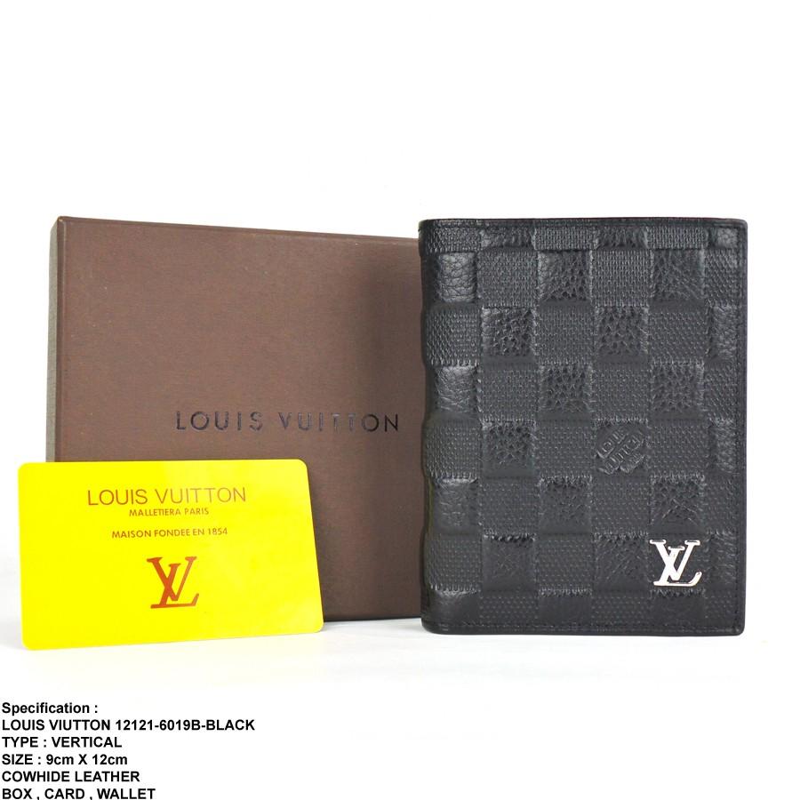 Paling Murah DOMPET PRIA KULIT ASLI IMPORT LOUIS VUITTON 6019B - BLACK 12121 Toko Makmur Jaya