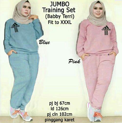 64110 JUMBO Traning Set Adidas/baju olahraga muslim BIGSIZE - iUv19A