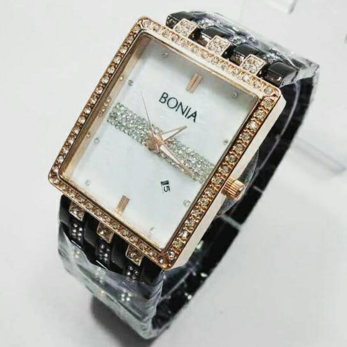 PROMO TERBATAS!!! Jam Tangan Wanita Bonia 5119 Hitam Rosegold Terbaru Murah