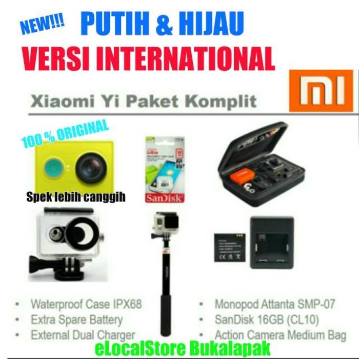 PROMO Xiaomi Yi Action Camera Paket Komplit + Free Tas Hero Waterproof TERLARIS