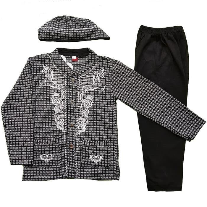 New Baju Muslim Koko Anak Laki-Laki (1-3 Tahun) Setelan Set Peci LY10-2 Promo