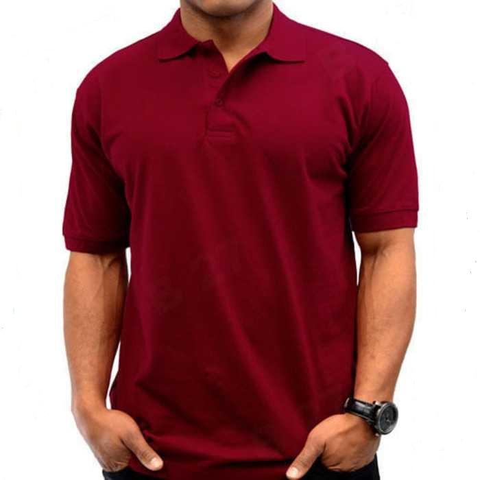 Polos Shirt Polos M L XL Lengan Pendek Kaos Kerah Pakaian Berkerah Atasan Pria Wanita Cewek Cowok Lacos Pique Lacost Fashion Simple Keren Simpel Formal Casual Korean Bagus Murah(Maron))