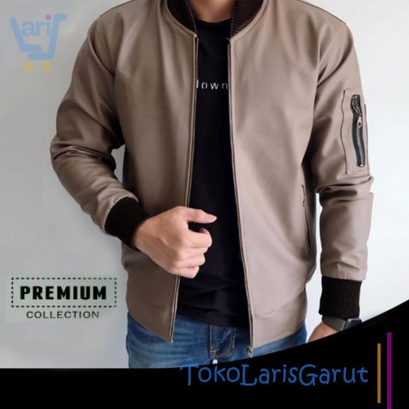 Jaket Pria Model Bomber Semi Kulit /Jaket Casual Kantor, Jaket Kulit Pria Garut, Jaket Kulit Casual