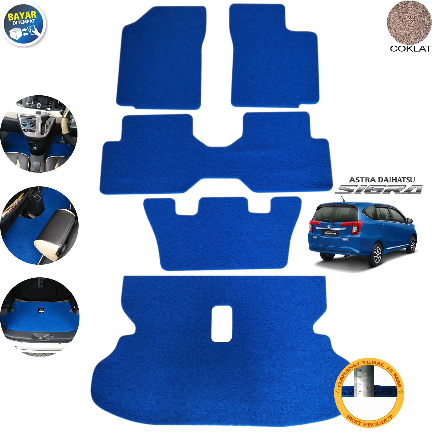 Karmob / Karpet Mobil Sigra / Karpet Mobil Bihun Sigra / Karpet Dasar Sigra / Karpet Karet Sigra / Aksesoris Mobil Sigra / Comfort Sigra / Coil Mat Sigra / DSM - Full Bagasi Warna Coklat
