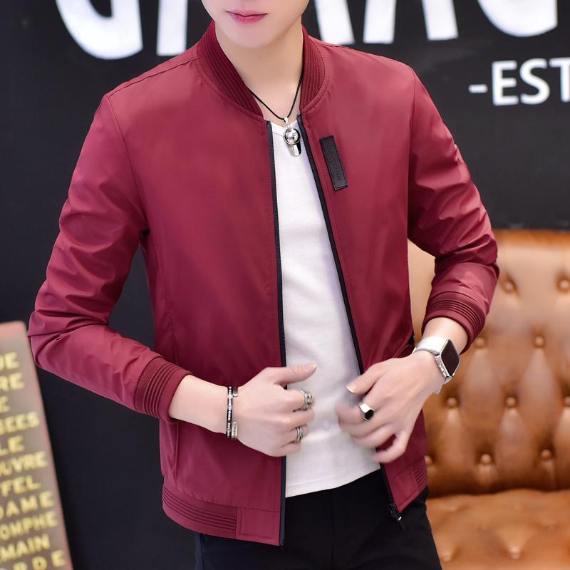 Smith Barney Korea Modis Gaya Baru Ramping Jaket Pria (Arak Anggur)