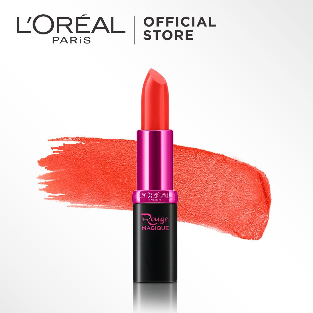 L'Oreal Paris Rouge Magique Lipstick - 917 Tropical Sorbet by L'Oreal Paris Makeup | Lipstik Loreal Orange Creamy Matte Long Lasting Lightweight Tahan Lama Ringan Pigmented