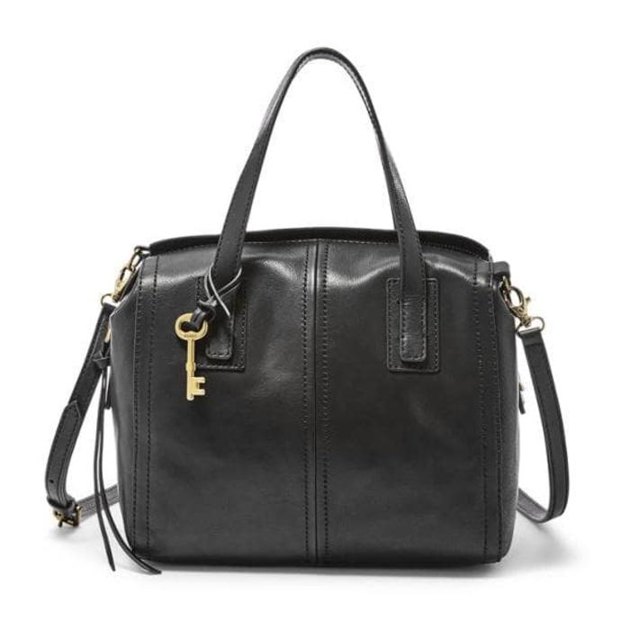Fossil Emma Satchel Black - Tas Original Authentic Asli ORI Murah - r8McB6