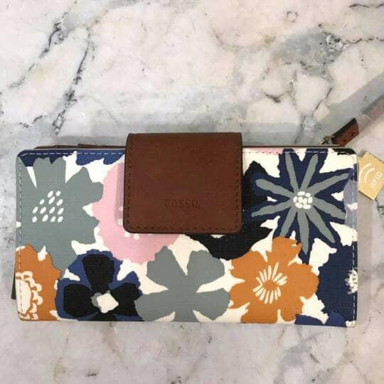 Jual Fossil Emma Tab Clutch Navy Floral