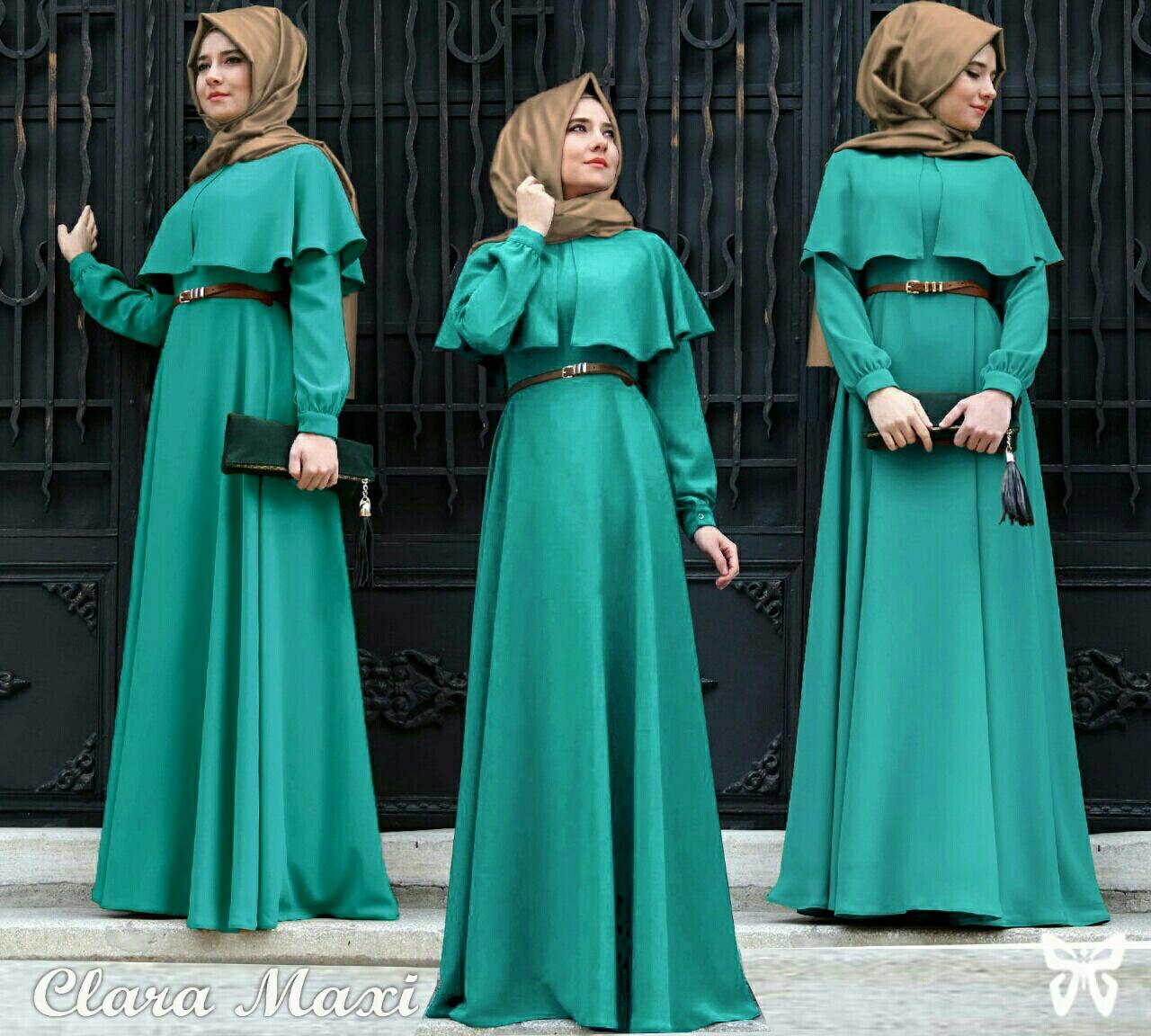 Honeyclothing Dress Muslim Wanita Clara / Baju Muslim Wanita Terbaru / Maxi Gamis Hijab Muslim Wanita
