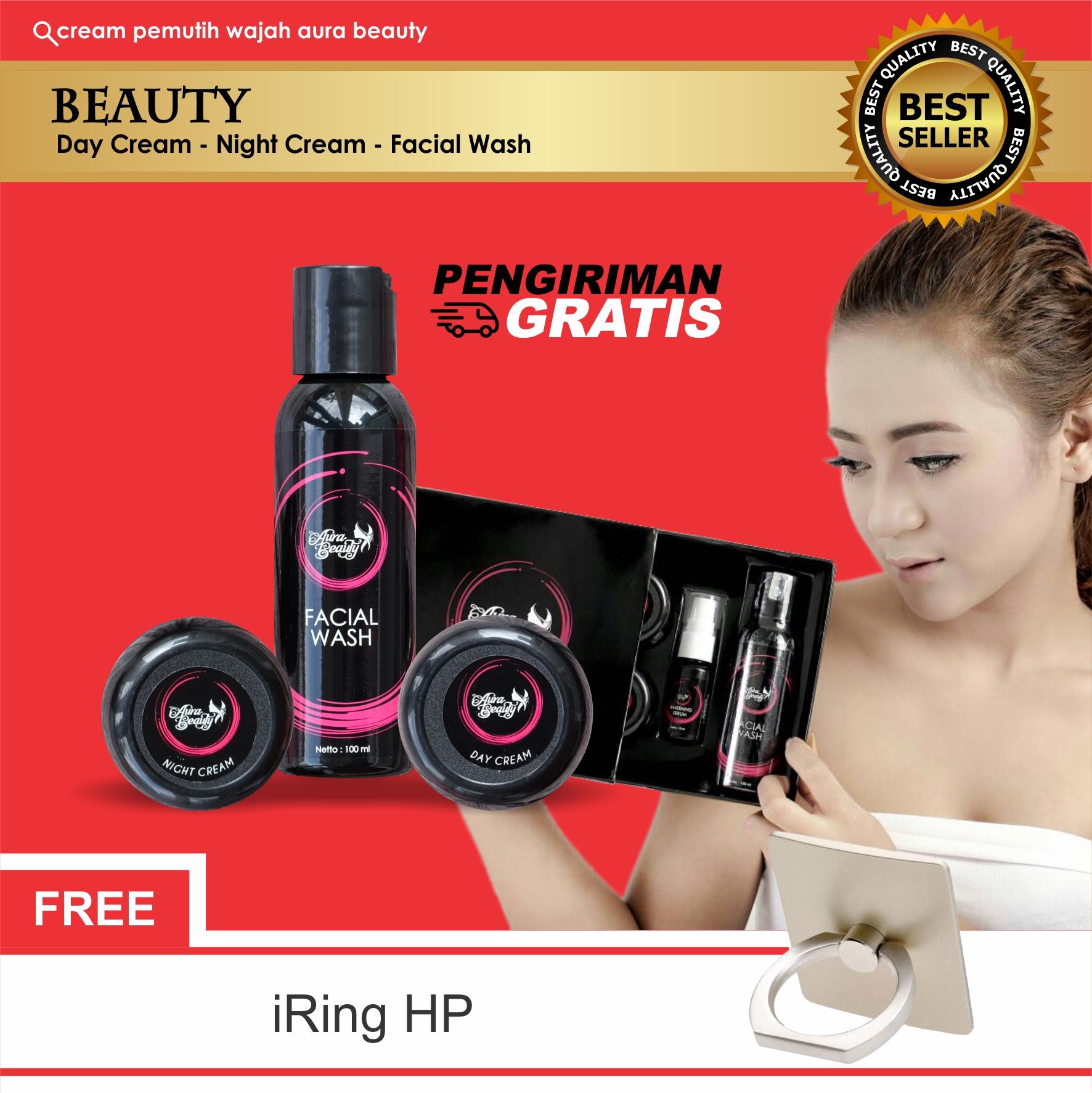 Aura Beauty Paket Perawatan Wajah Normal Facial Wash 100ml - Krim Pemutih Dan Pencerah Wajah Bahan Herbal Alami