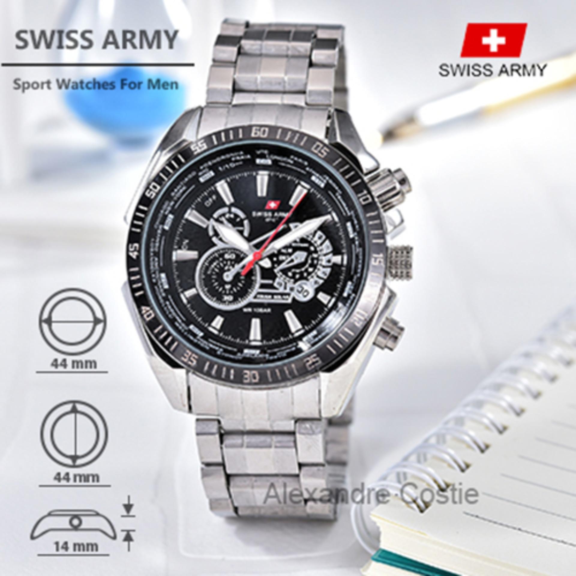 Harga Jam Tangan Swiss Army Sport Terbaru 2018 HARGAtBARU Swiss Army Sport Watches Jam Tangan Pria Stainless Steel Band SA