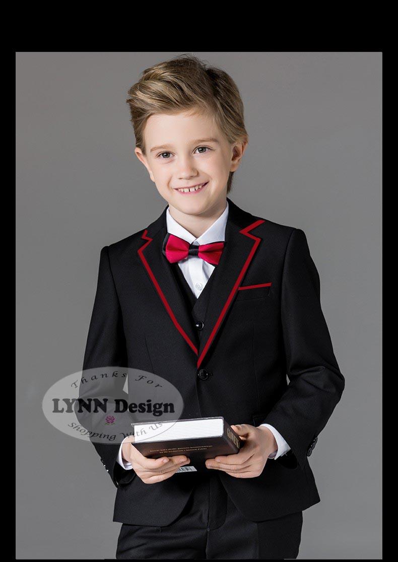 Lynn Design - Setelan tuxedo jas formal anak cowok lis Merah/ laki laki 2- 13 tahun