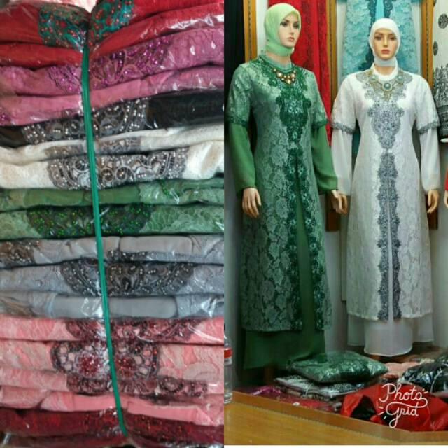 Realpict Gamis Layla / Gamis Bahan Brukat Payet Mix Ceruty / Gamis Pesta