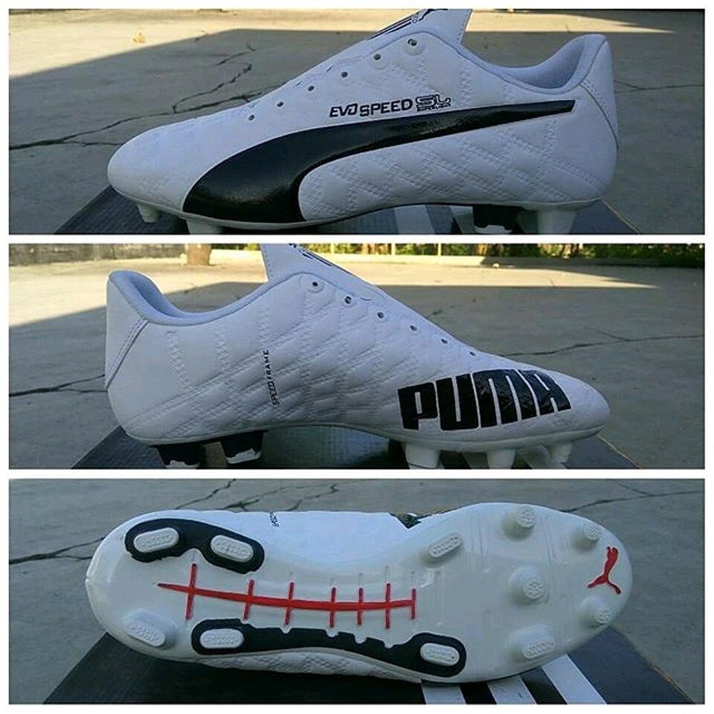 sepatu bola puma putih list hitam bonus kaos kaki