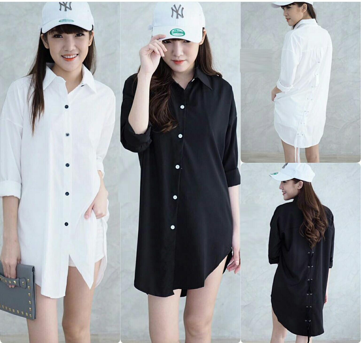 HRV Shop Kemeja Tunik Wanita Tali / Atasan Muslimah / Kemeja Kerja Wanita / Baju Muslim Wanita / Kemeja Casual Wanita / Atasan Wanita / Tunik Murah / Kemeja Formal Wanita / Kemeja Muslimah