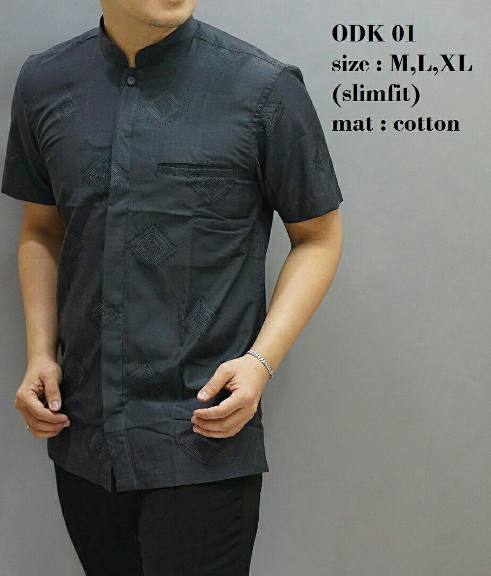 Baju Koko Modern Slimfit - Kemeja Muslim - Gamis Pria - Jasko - Pakaian Atasan Muslim Pria Murah - Koko Lengan Pendek 1 di lapak New Trendy newtrendy