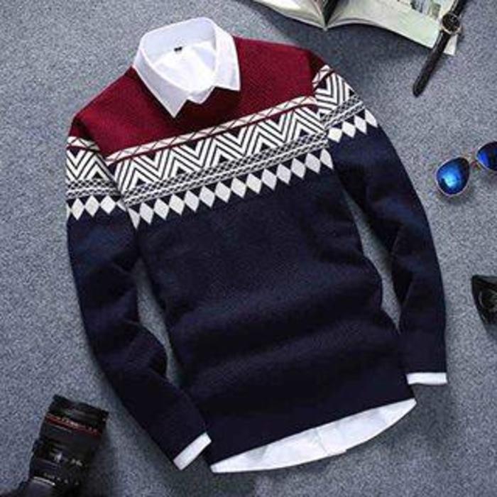 JUAL COLUMBUS NAVY TRIBAL / COLOMBUS SWEATER NAVY / JAKET RAJUT ARIEL