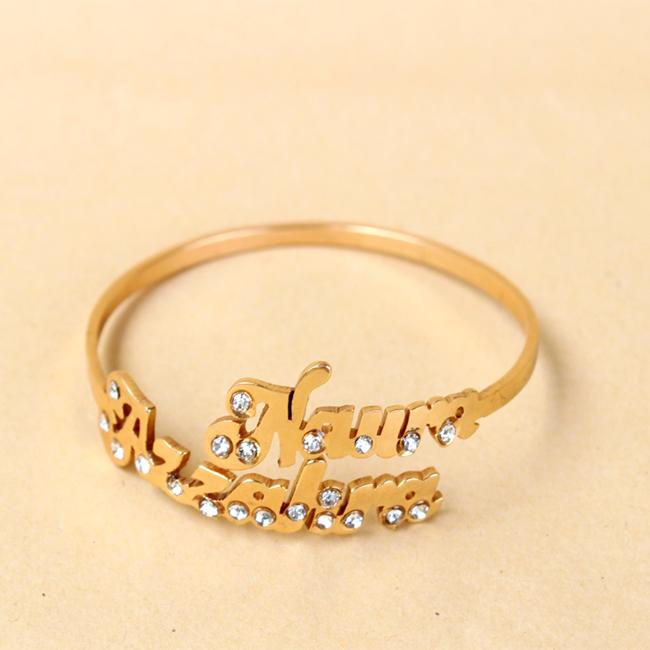 Jual Gelang Nama Gold Lapis Emas 24 Karat Bisa cetak sesuai nama