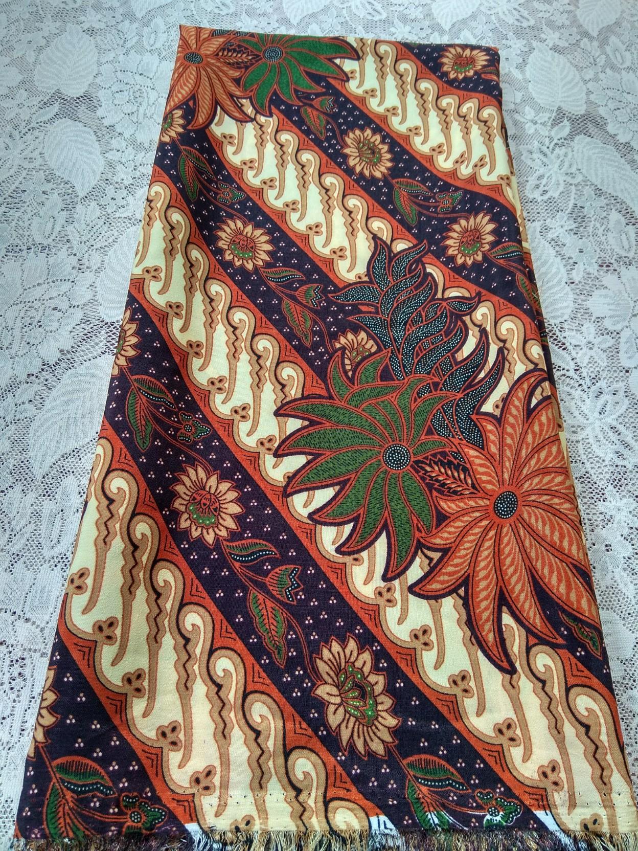 kanaya - kain satin batik camelia lasem lembaran uk. 2 meter kain tradisional bali kain murah