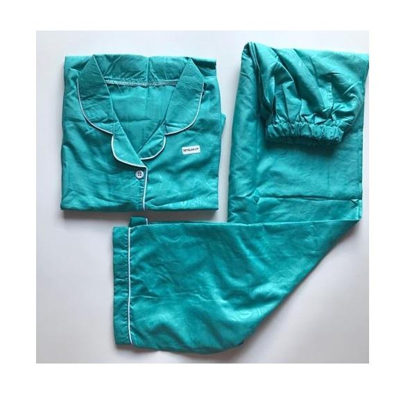 Baju Tidur Lengan Pendek Bahan Satin Baju Santai Wanita Bahan Satin Embos Premium ( All Size )