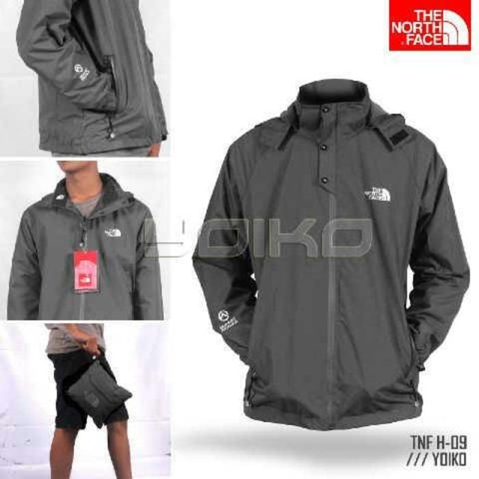 Jaket gunung outdoor pria TNF The North Face H09 full Polar BB abu - ZRaGcS