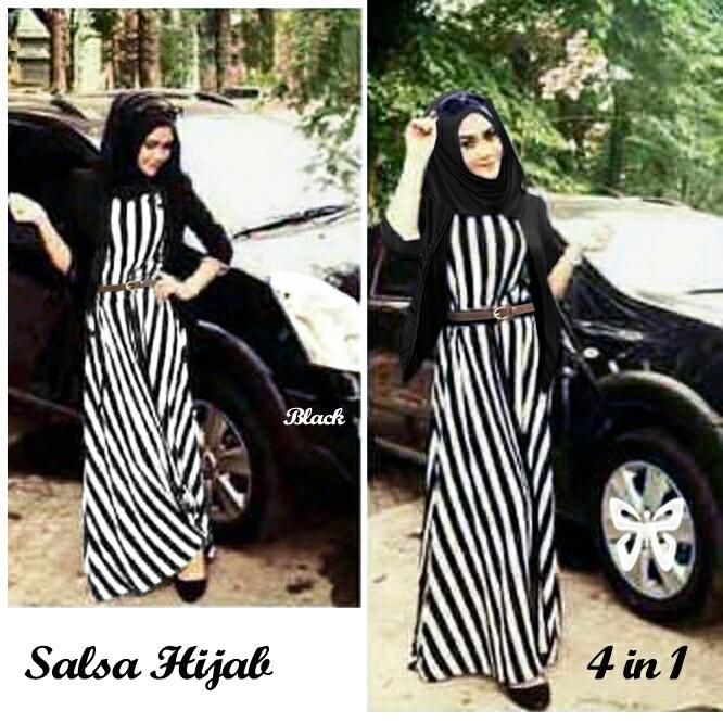 Ladies Fashion Dress Gamis Muslim 4 In 1 Melina Gamis Fashion Maxi / Syari Syar'i Simple Elegant / Terusan Baju Muslimah Wanita (lsasa) SS - Putih