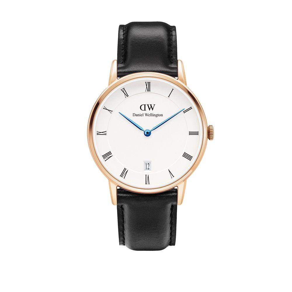 Daniel Wellington Jam Tangan Pria Wanita Strap Kulit 1103DW Dapper Durham Dial Men Women Leather Watch - Black