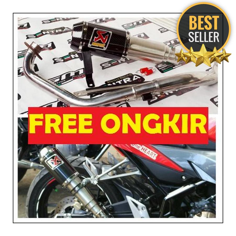 KNALPOT RACING AKRAPOVIC GP M1 FULL SYSTEM FOR HONDA ALL NEW CBR 150 R FACELIFT TINGGAL PASANG PLUG AND PLAY