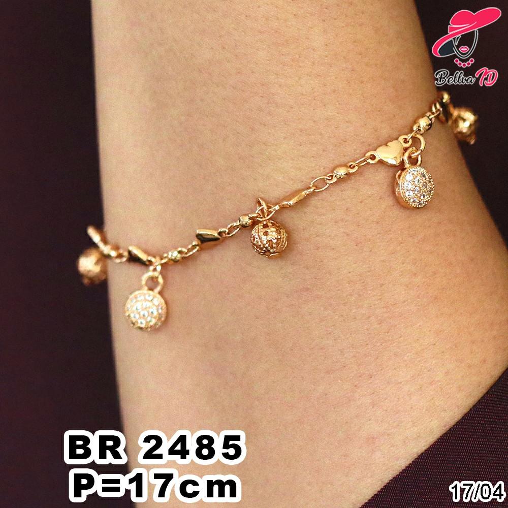 Gelang Rantai Emas Bola-Bola Setengah Pandora Ekslusif R 2485