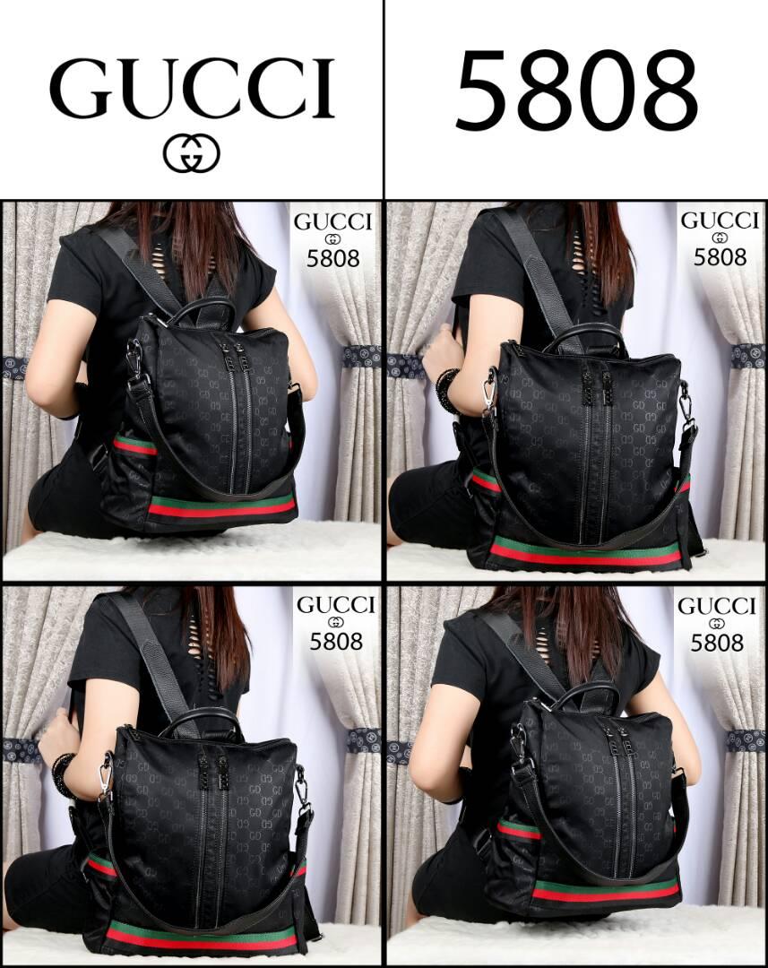 GUCCI GD Lady Backpack Waterproof Parasut Hardware Black 5808/tas/tas wanita/tas & travel/tas ransel