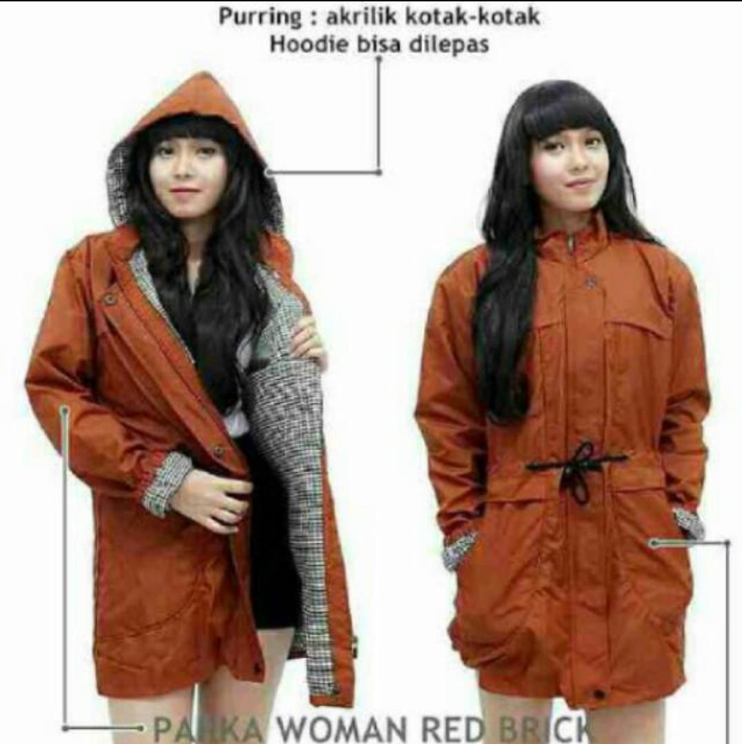 Jaket parka wanita Size L - XL Coklat