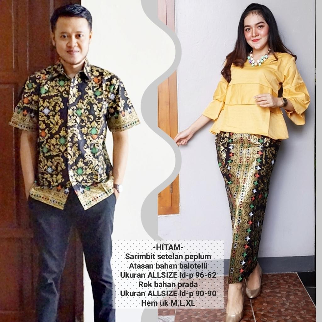 baju couple batik buat kondangan acara resepsi warna kuning BSG606