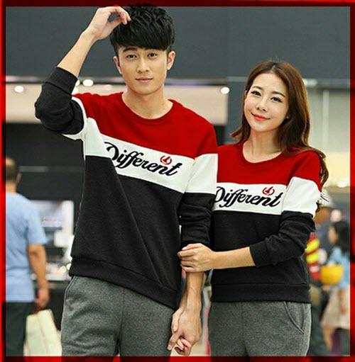 Baju Wanita Shop Kaos Couple Wanita Pria Lengan Panjang Different / Kaos Oblong / Kaos Pasangan Pria dan Wanita / Tshirt Pasangan / Pakaian Kembar LC (fferentdi)