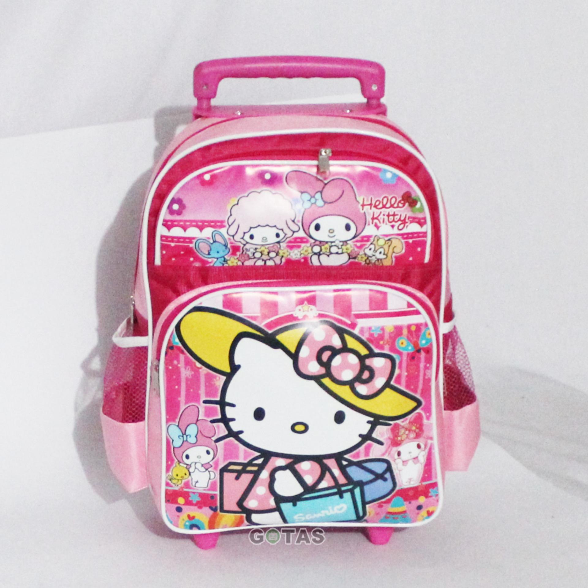 Hello Kitty Troli Sekolah Dasar Kt Tas Sekolah Update Daftar Harga Detail Gambar Tas Troli Anak Sekolah TK SD1 Karakter Hello Kitty Pink LT1202 Terbaru